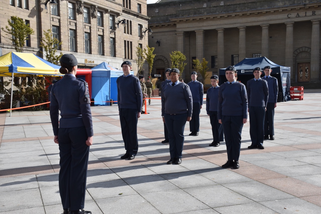 Air Cadets standing to attention.