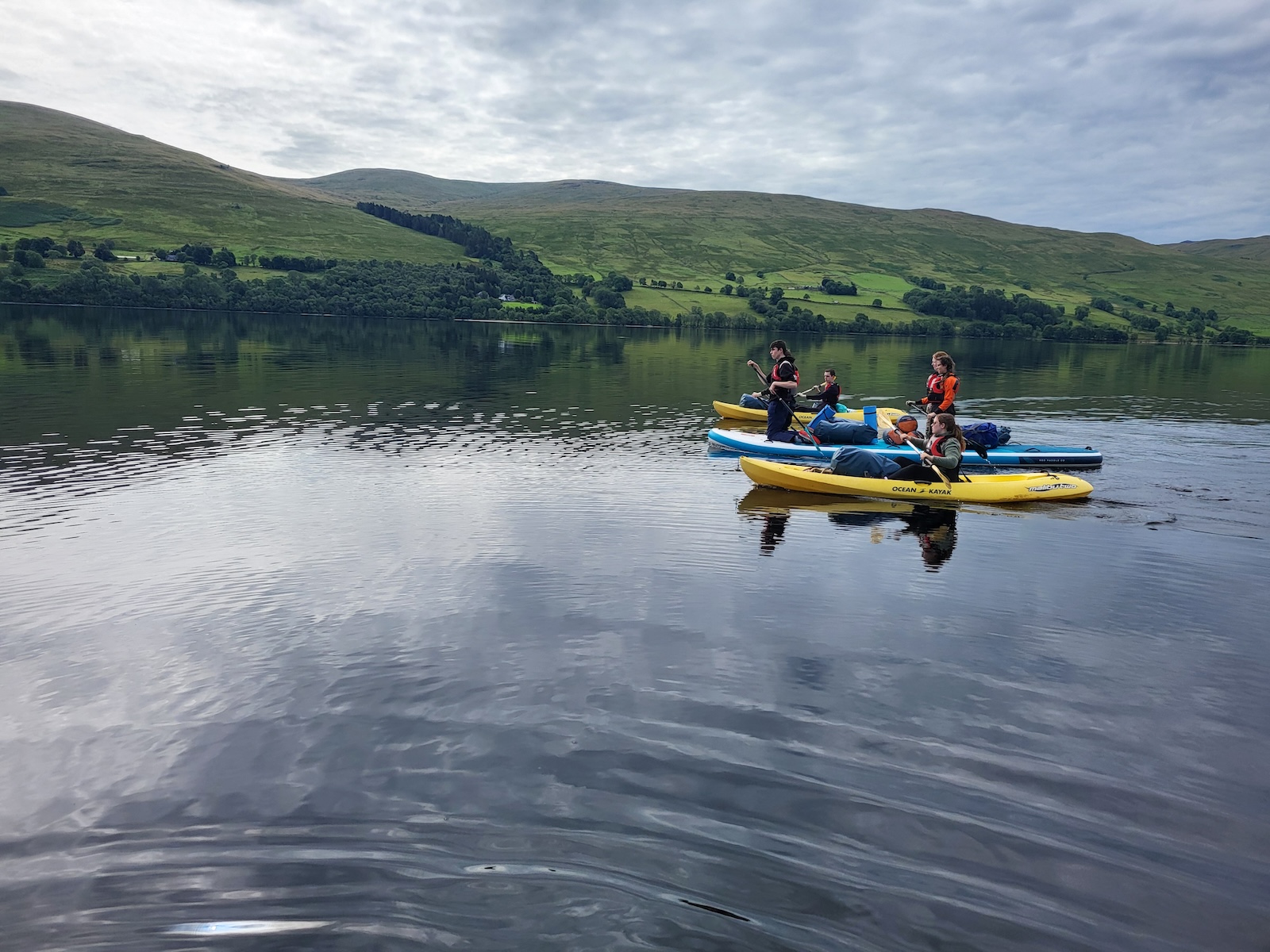 Paddlers on Loch Tay.