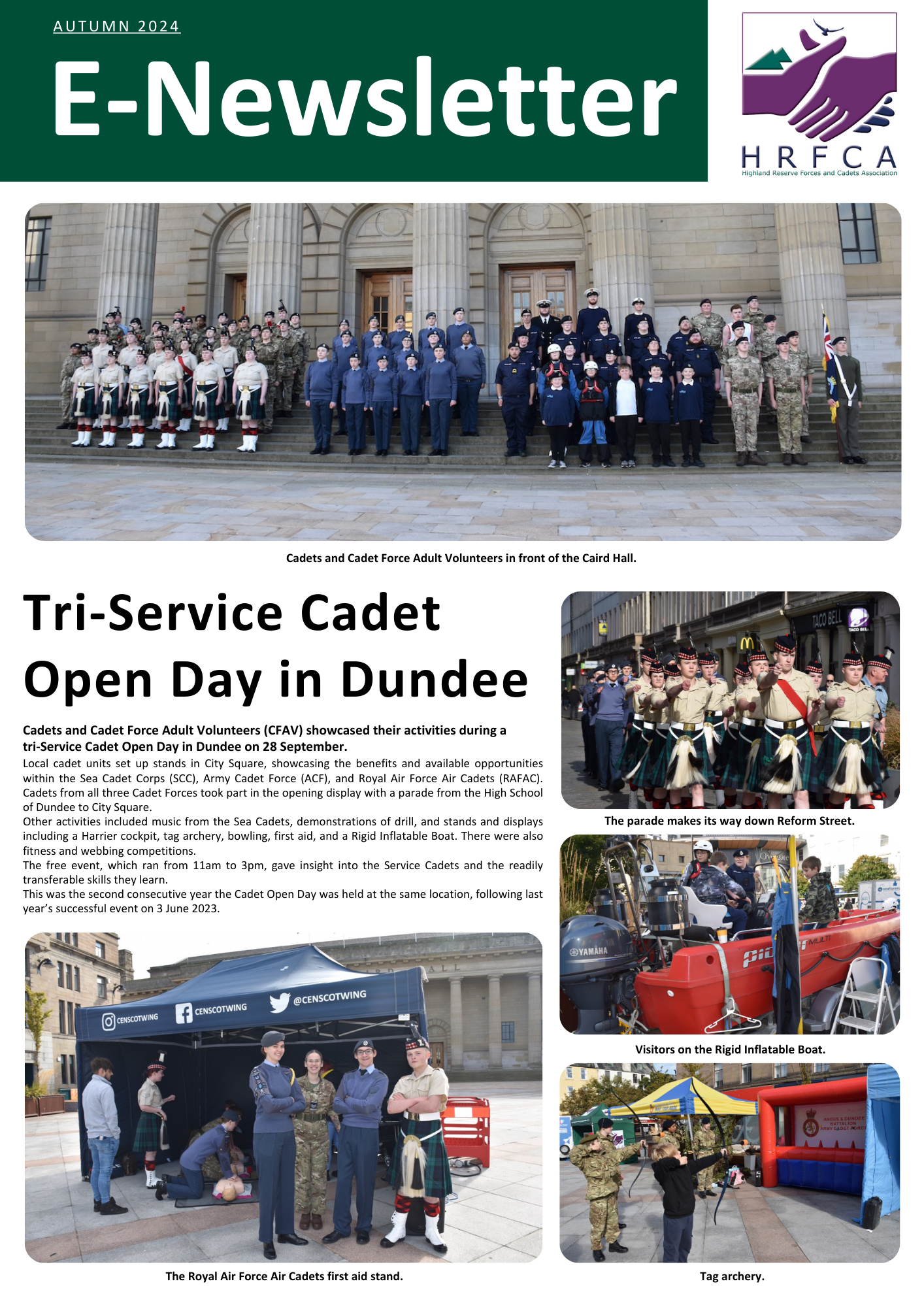 Front cover of the HRFCA Autumn 2024 E-Newsletter.