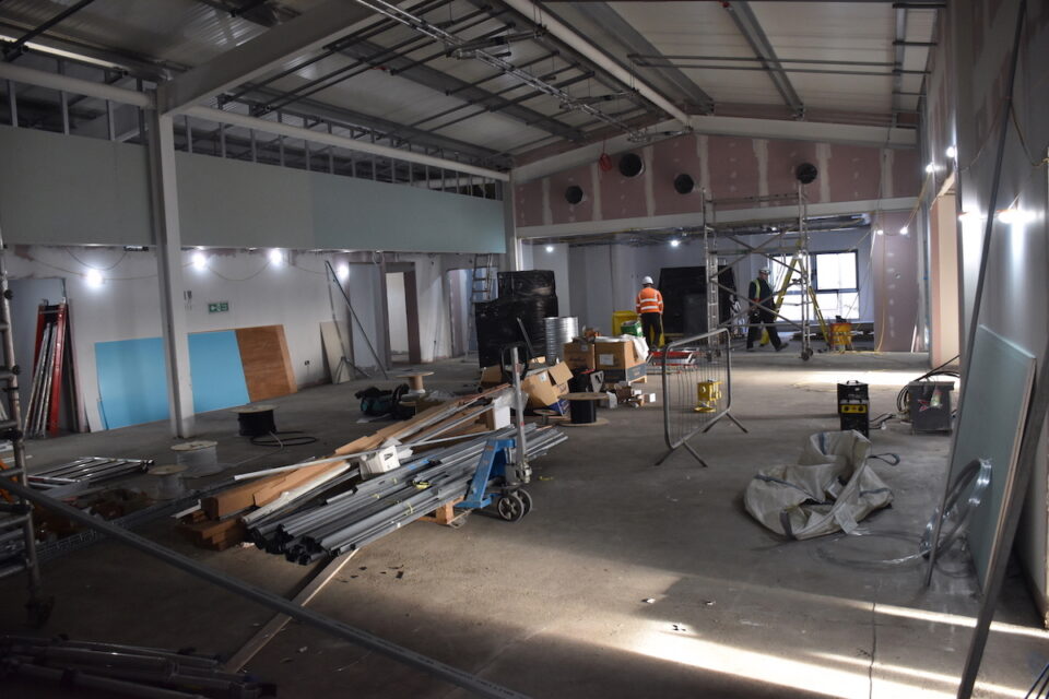 The drill hall.