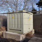 An electricity sub-station at the site.