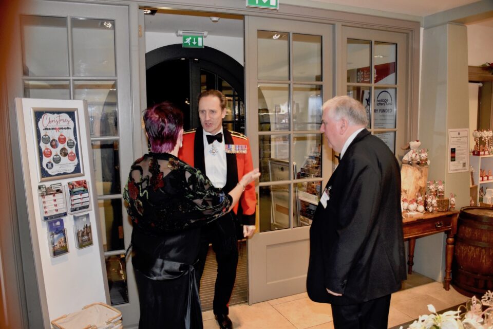 General Lindsay arriving at the venue and being greeted by two members of HRFCA staff.