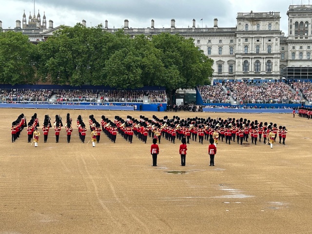 Musical action from Trooping the Colour at Horse Guards Parade, London.
