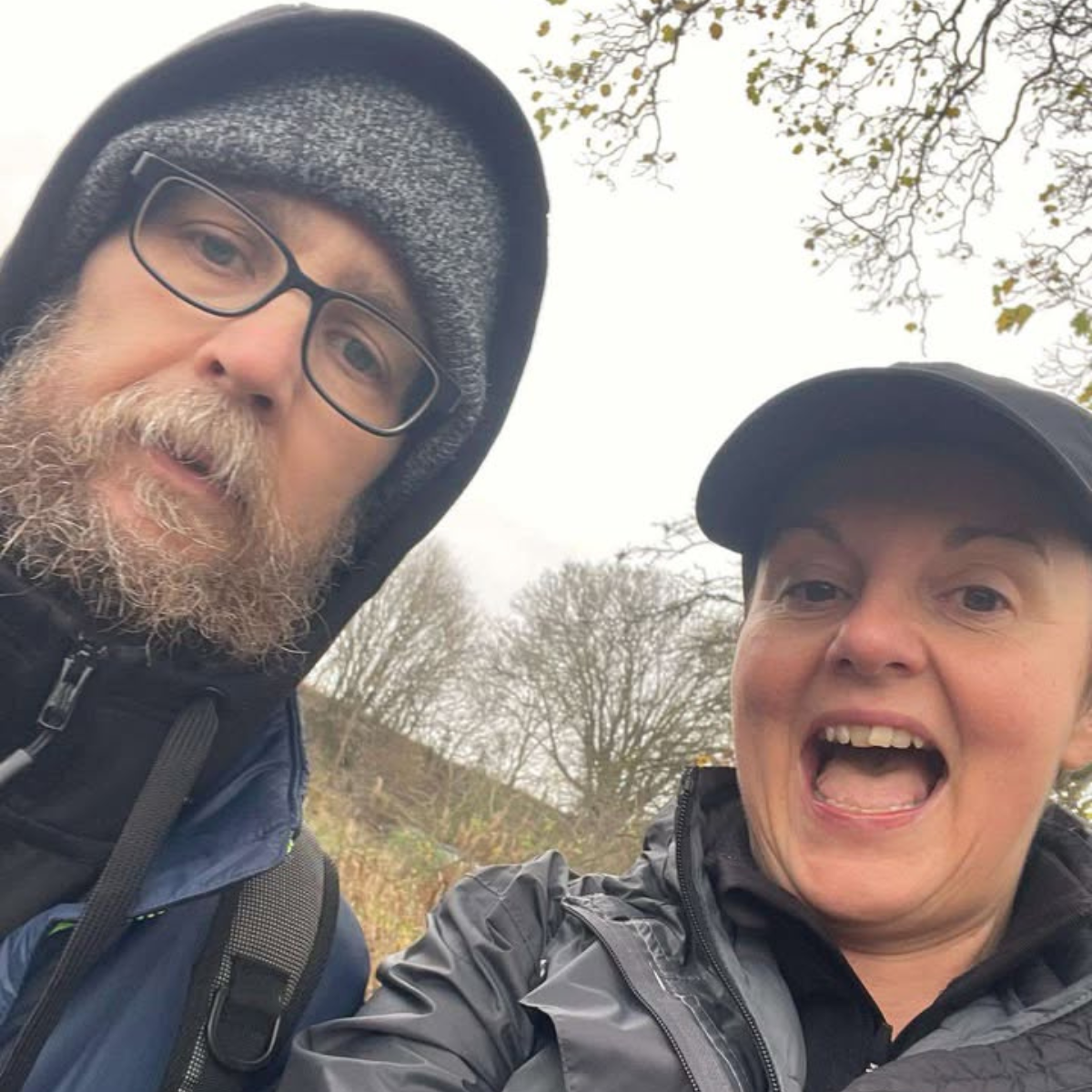 A selfie of Carolyne French and her brother.