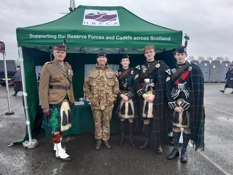 Military visitors to the HRFCA gazebo at Stirling Rugby Club.