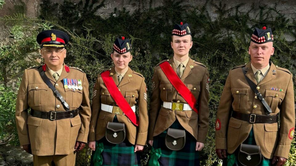 The Argyll & Sutherland Highlanders contingent who visited Balmoral.