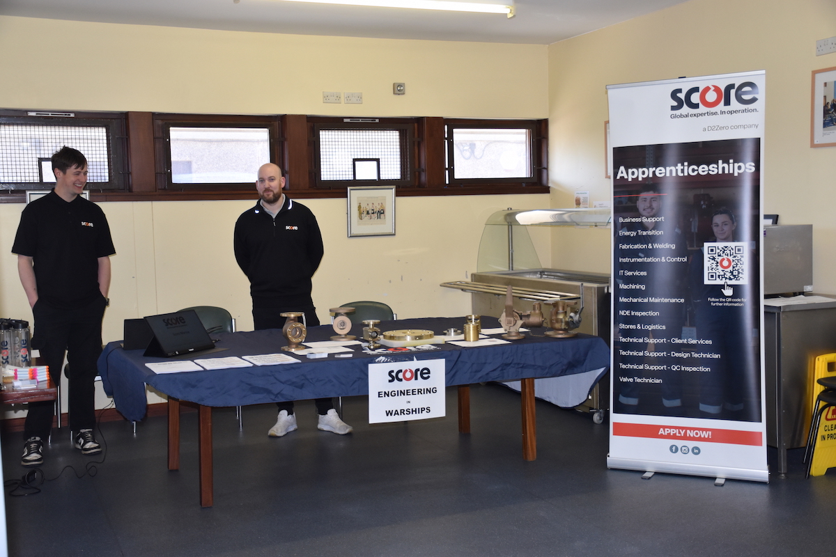 Two Score representatives were there to guide young people through their apprenticeship scheme.