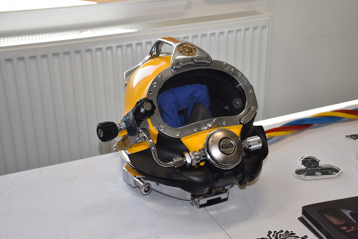 A Divex diver's helmet.