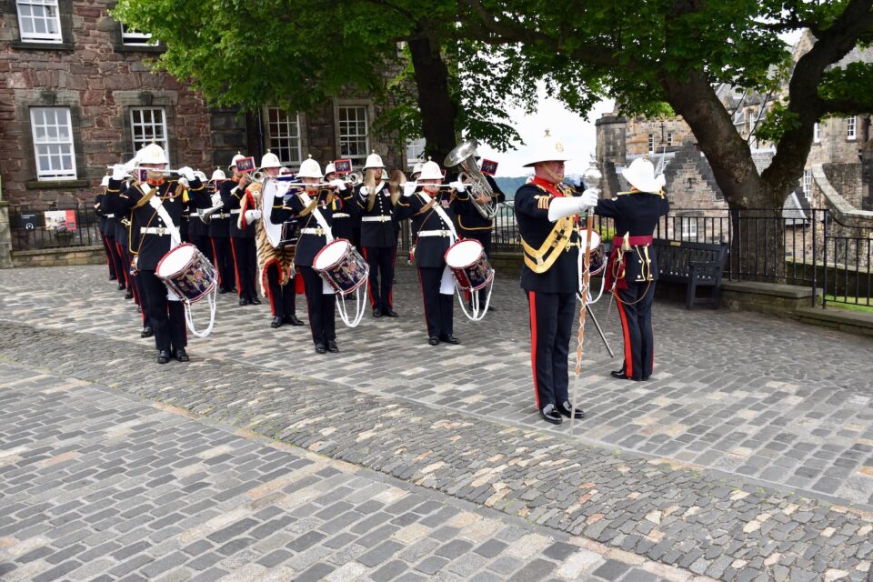 The Royal Marine Band Scotland provided music for the Gun Salute.
