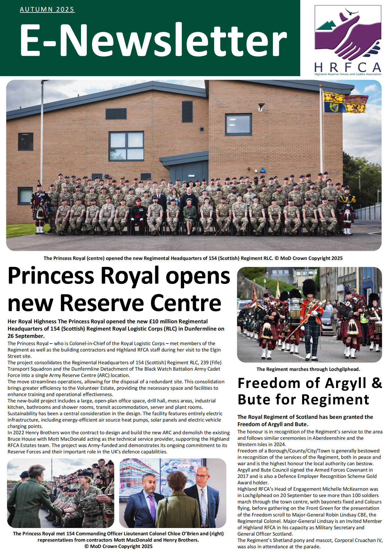 Autumn 2025 e-newsletter cover page.