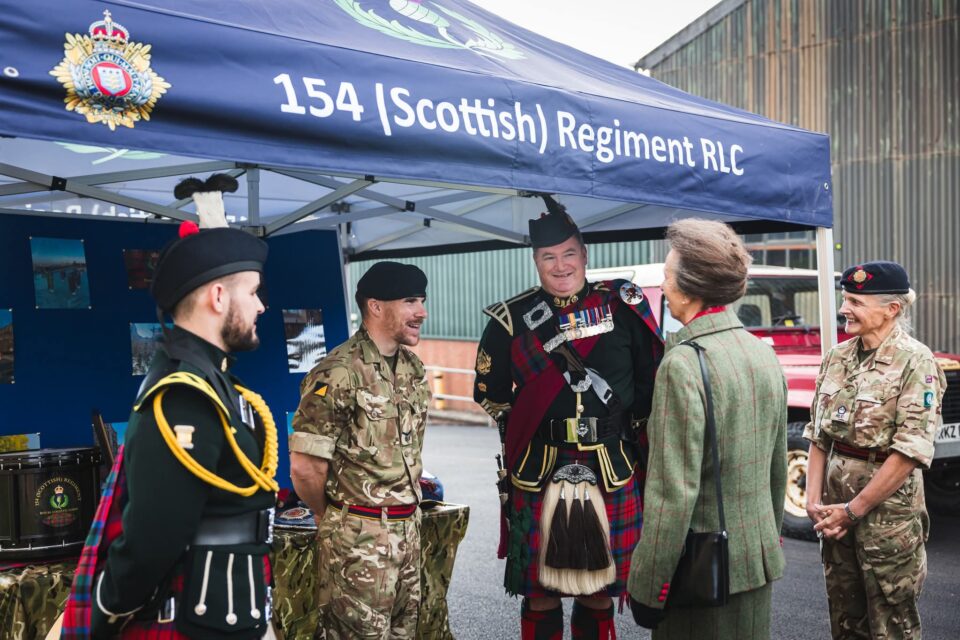 The Princess Royal chats to members of the Regiment.